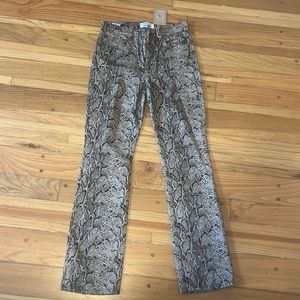 Reformation snakeskin print jeans